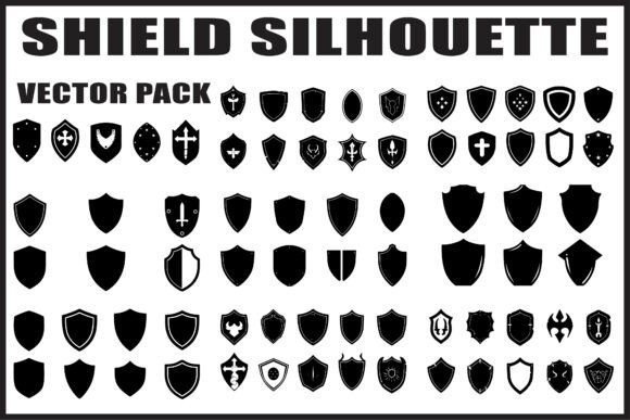 Download Shield Silhouette Vector Set - Vector Collection