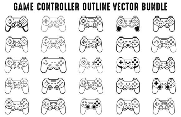 Download Gamepad Console Outline Vector Bundle - Vector Collection
