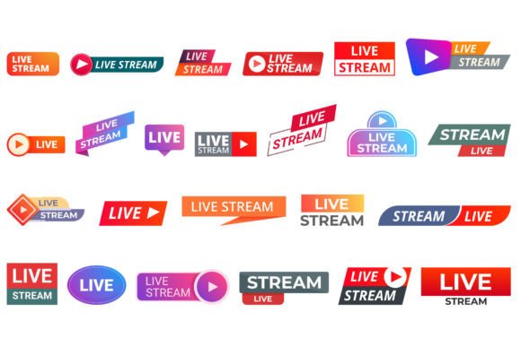 Download Live Stream Icons Set Cartoon Vector. - Vector Collection