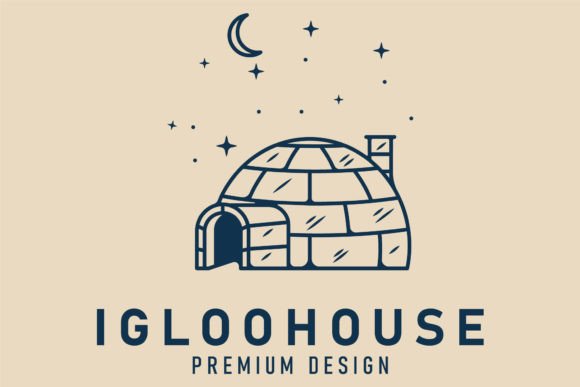 Download Igloo House Logo Line Art Icon Vector - Vector Collection