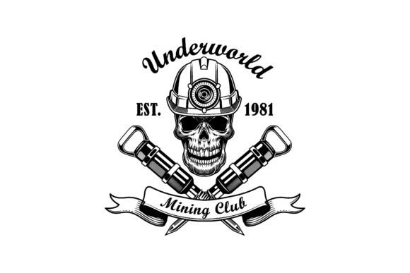 Download Skull of Coal Miner Vector Illustration. - Vector Collection