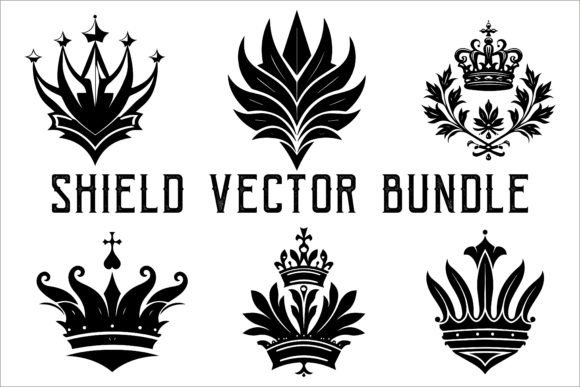 Download Silhouette of Shield Vector Set Bundle - Vector Collection