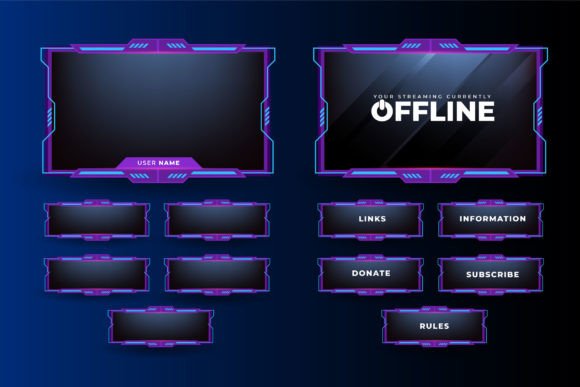 Download Online Gaming Stream Overlay Vector - Vector Collection