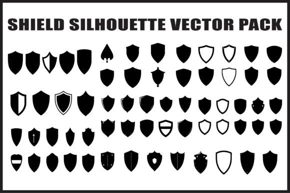 Download Shield Silhouette Vector Set - Vector Collection